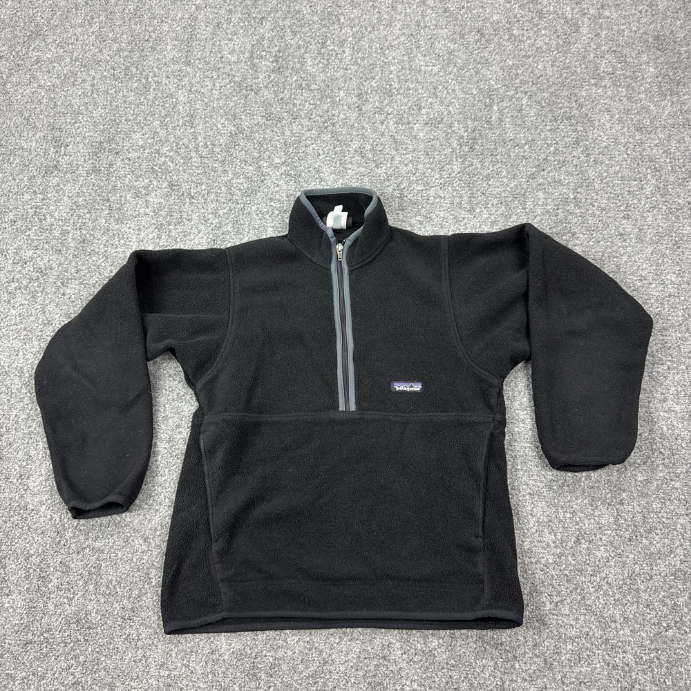 Vintage Patagonia Synchilla Jacket Mens XS Black Marsupial 1/2 Zip Pullover